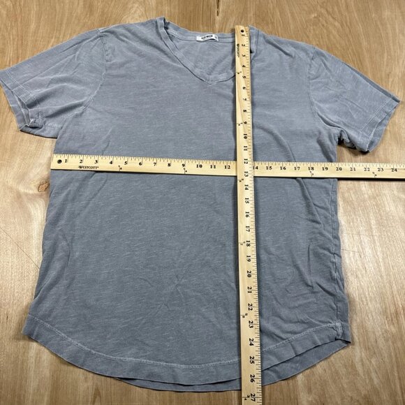 Buck Mason Short Sleeve Tee Men’s Medium Curved Hem Gray V Neck Made In USA - Picture 3 of 5